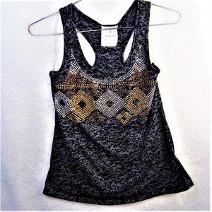Muscle Tank Top Gold Silver Studs Black Gray Camo